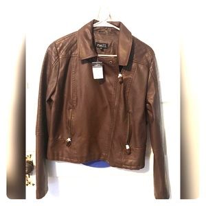 Brown leather jacket